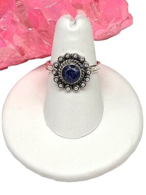 Sapphire Ring Size 7 Solid 925 Sterling Silver Blue Faceted